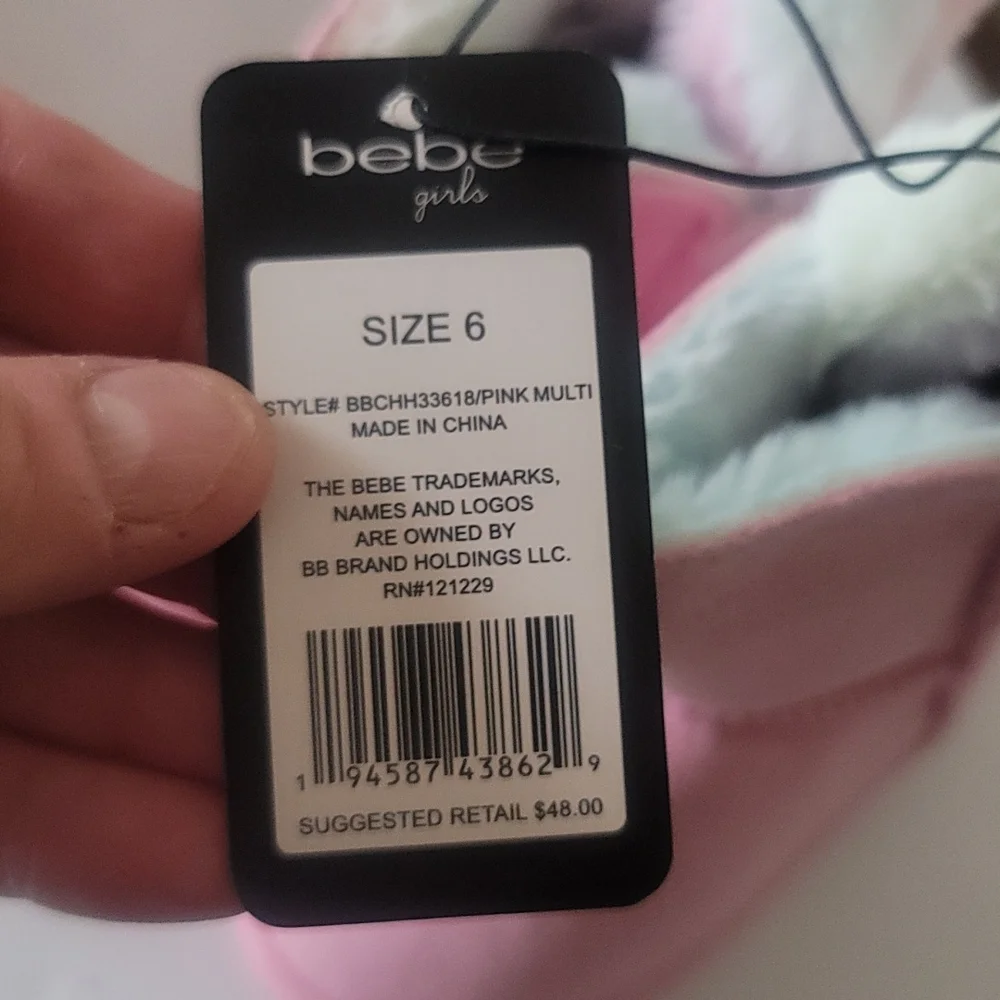 BEBE GIRLS LIGHT PINK Rainbow faux fur BOOTS: NWT: TODDLER 6